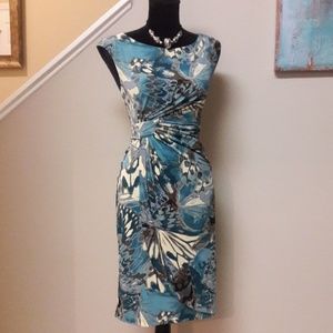 Connected Apparel/ Turquoise/ Print /Sheath Dress
